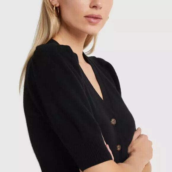 G. Label Juliette Short Sleeve Cardigan - S - Black - Picture 3 of 5